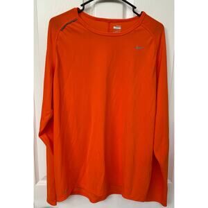 Nike Tee large Fit Dry Orange long sleeve Men's running athletic light weight